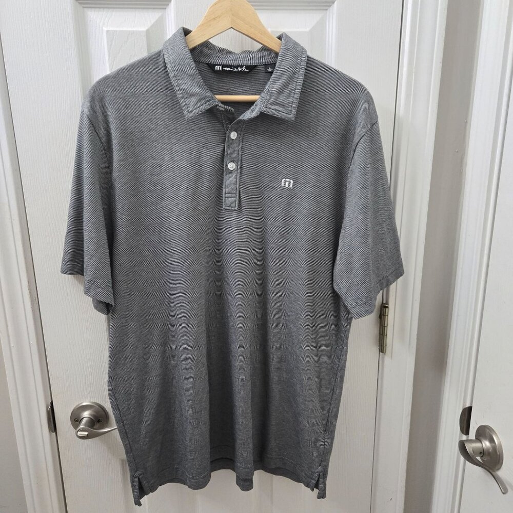 Travis‎ Mathew Golf Polo Shirt Mens Large Gray Supima Cotton Outdoor Classic